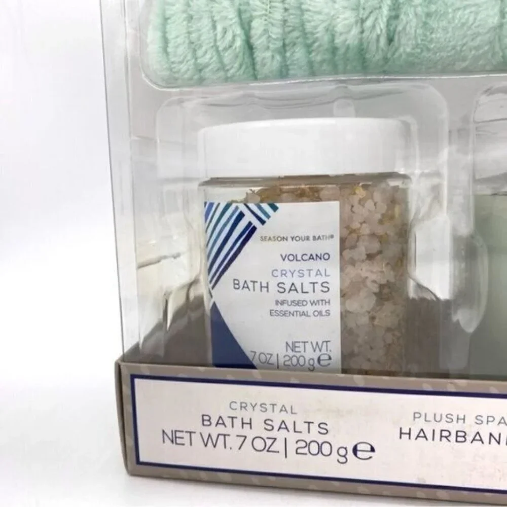 Women's Spa Bath and Body Candle Gift Set Volcano Bath Salts New